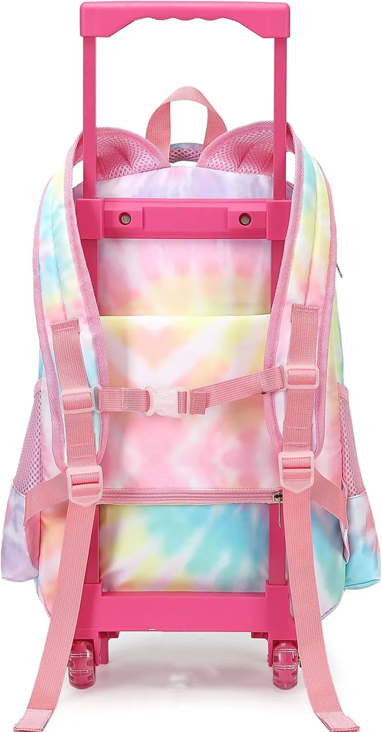 CAMTOP 18 Inch Rolling Backpack Girls Travel Roller Bag with Wheels Kids School Bags Wheeled Luggage Backpack