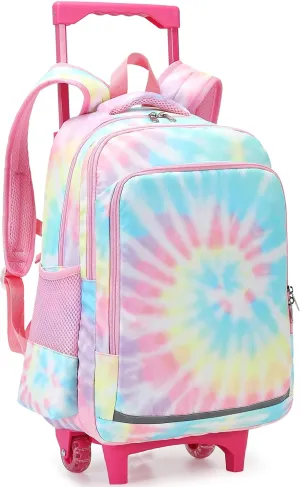 CAMTOP 18 Inch Rolling Backpack Girls Travel Roller Bag with Wheels Kids School Bags Wheeled Luggage Backpack