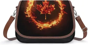 Canada Flag Canadian Flame Flag Crossbody Bags for Women Trendy Shoulder Satchel Purses Messenger Bag