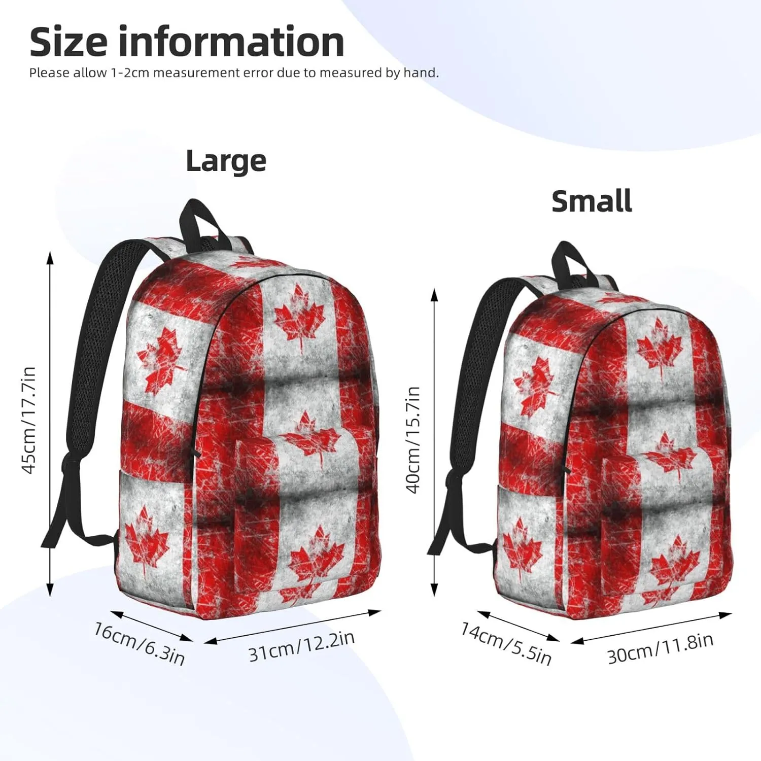 Canada Flag Canvas Casual Lightweight Duffel Bag, Fashion Duffel Bag, Unisex Travel Backpack
