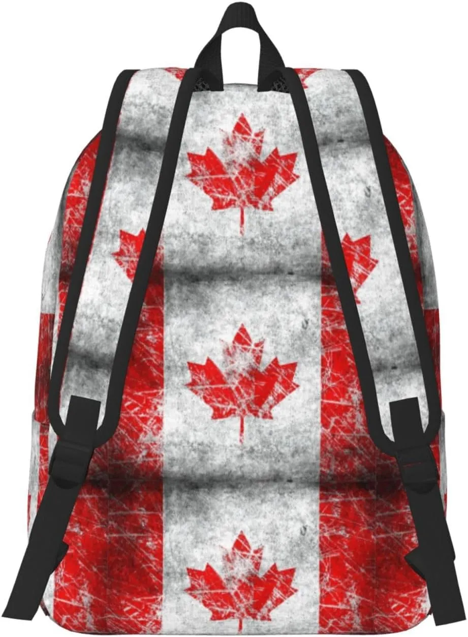Canada Flag Canvas Casual Lightweight Duffel Bag, Fashion Duffel Bag, Unisex Travel Backpack
