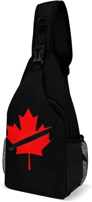 Canada Flag Chest Bag for Men Backpack Crossbody Sling Bags Travel Daypack for Outdoors Hiking