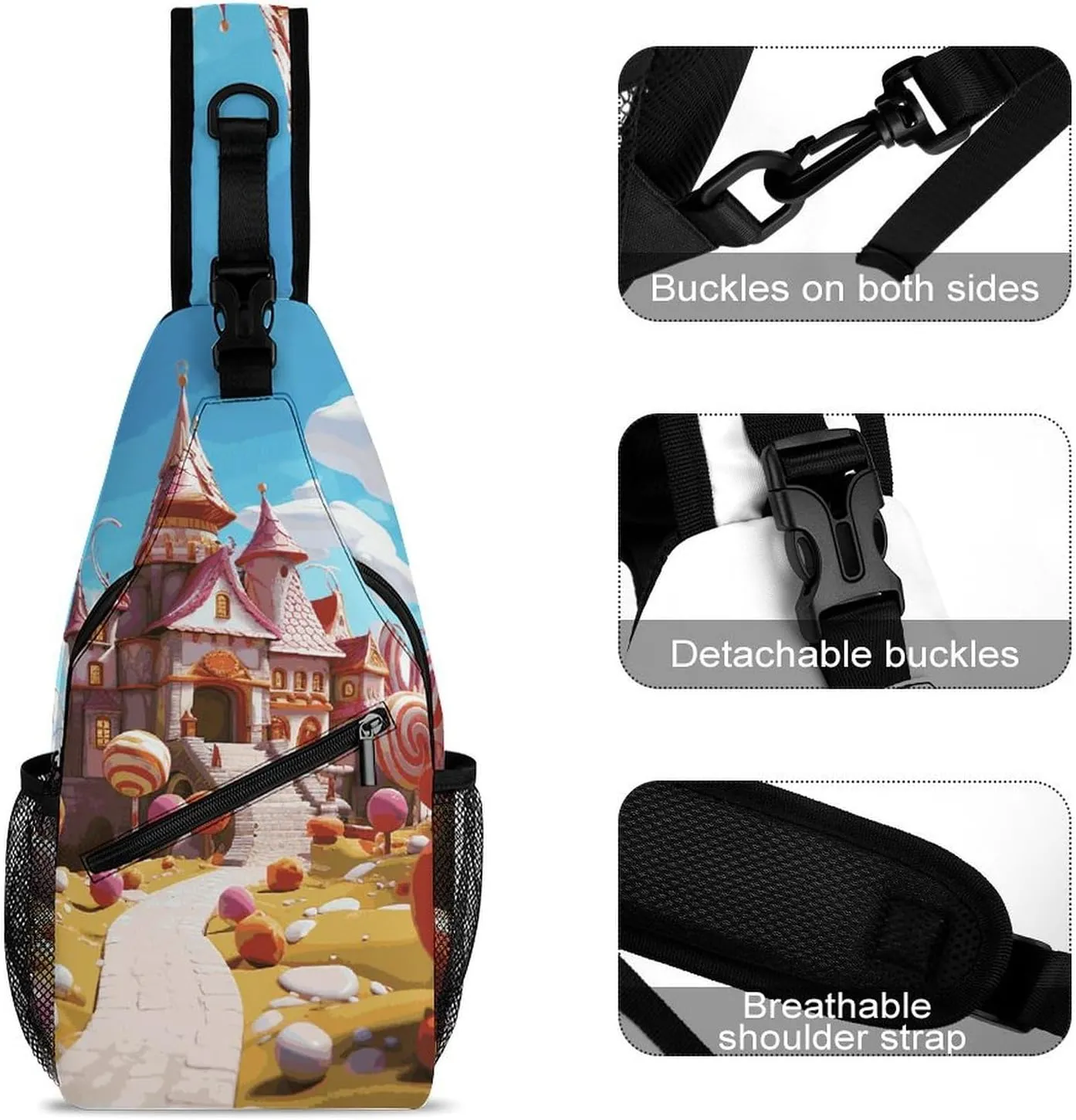 Candyland Sling Bag Crossbody Bags Cross Body Bag Fanny Packs Chest Bags Sling Purses for Travel