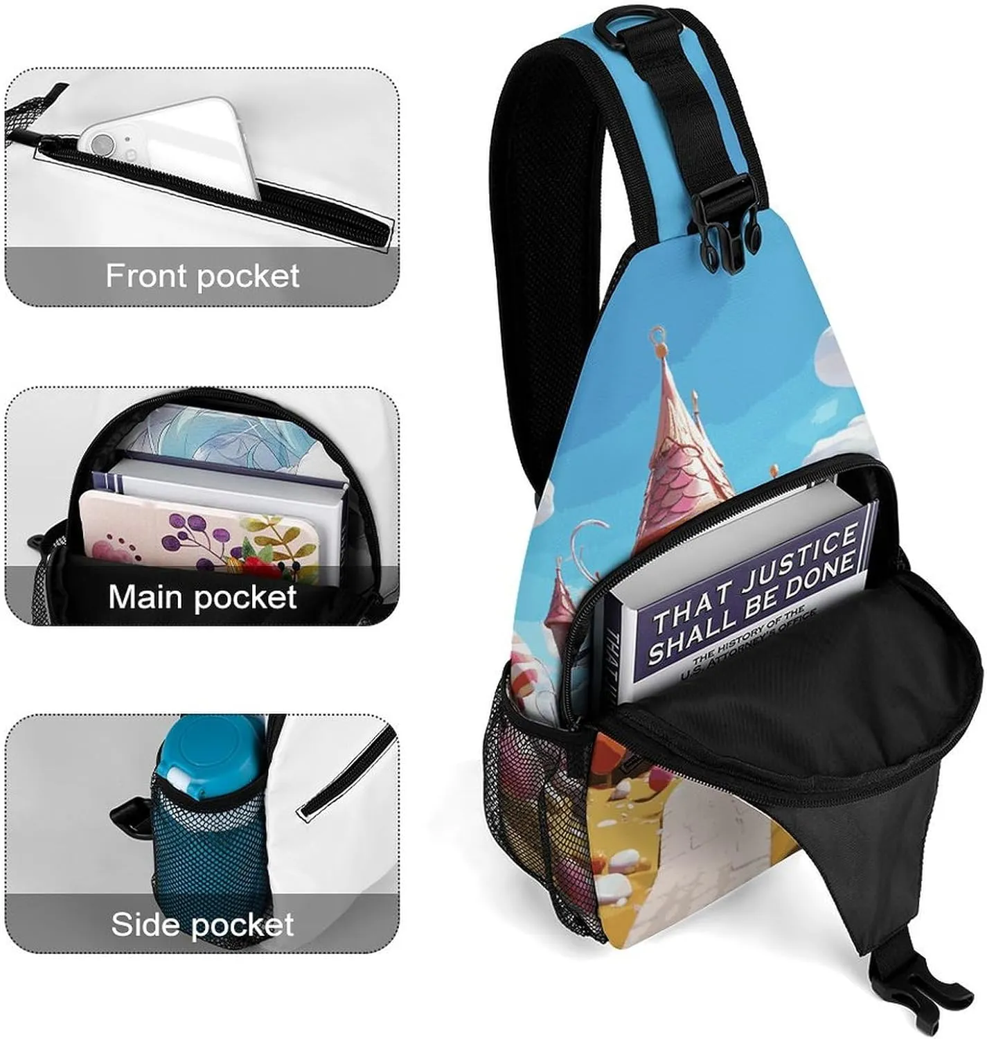 Candyland Sling Bag Crossbody Bags Cross Body Bag Fanny Packs Chest Bags Sling Purses for Travel