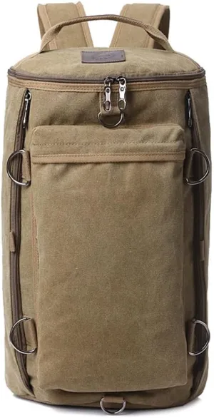 Canvas Backpack Large Capacity Backpacks Fashion Backpack Men's Travel Bag, Brown, One Size