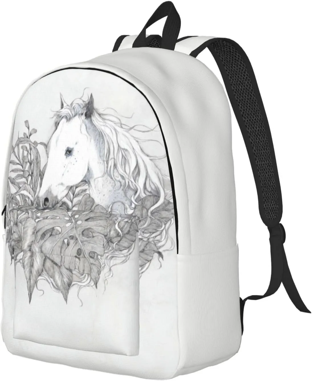 Canvas Casual Backpack Laptop Bag Suitable for Travel Office Outdoor Sports Men and Women Horses