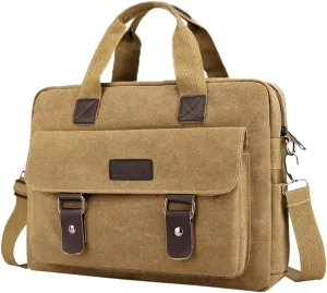 Canvas Crossbody Bag for Men & Women laptop Case Travel School Satchel Shoulder Bag Briefcase