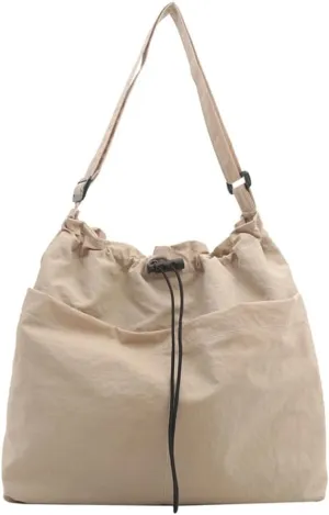 Canvas Drawstring Bucket Bag Crossbody Bucket Handbag and Purse with Adjustable Strap Casual Shoulder Bucket Tote Bag