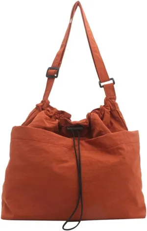 Canvas Drawstring Bucket Bag Crossbody Bucket Handbag and Purse with Adjustable Strap Casual Shoulder Bucket Tote Bag