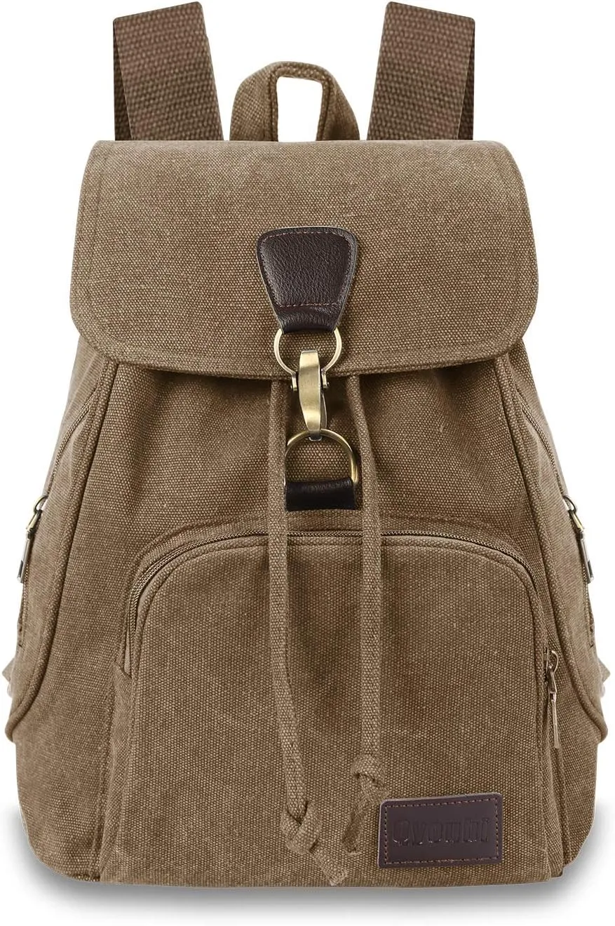 Canvas Fashion Backpacks Purse Casual Outdoor Shopping Daypacks Sports Rucksack Hiking Travel Multipurpose Bag Coffee