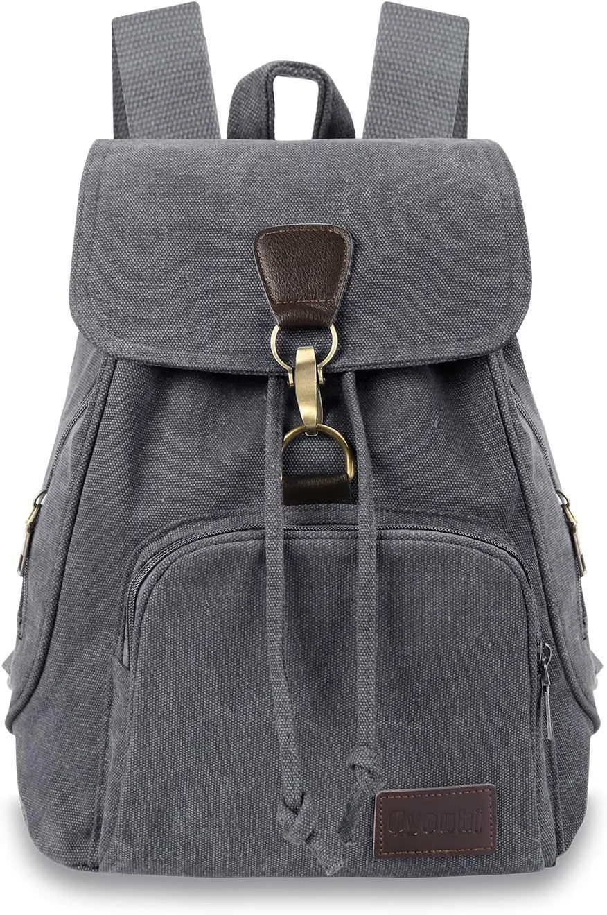 Canvas Fashion Backpacks Purse Casual Outdoor Shopping Daypacks Sports Rucksack Hiking Travel Multipurpose Bag Gray
