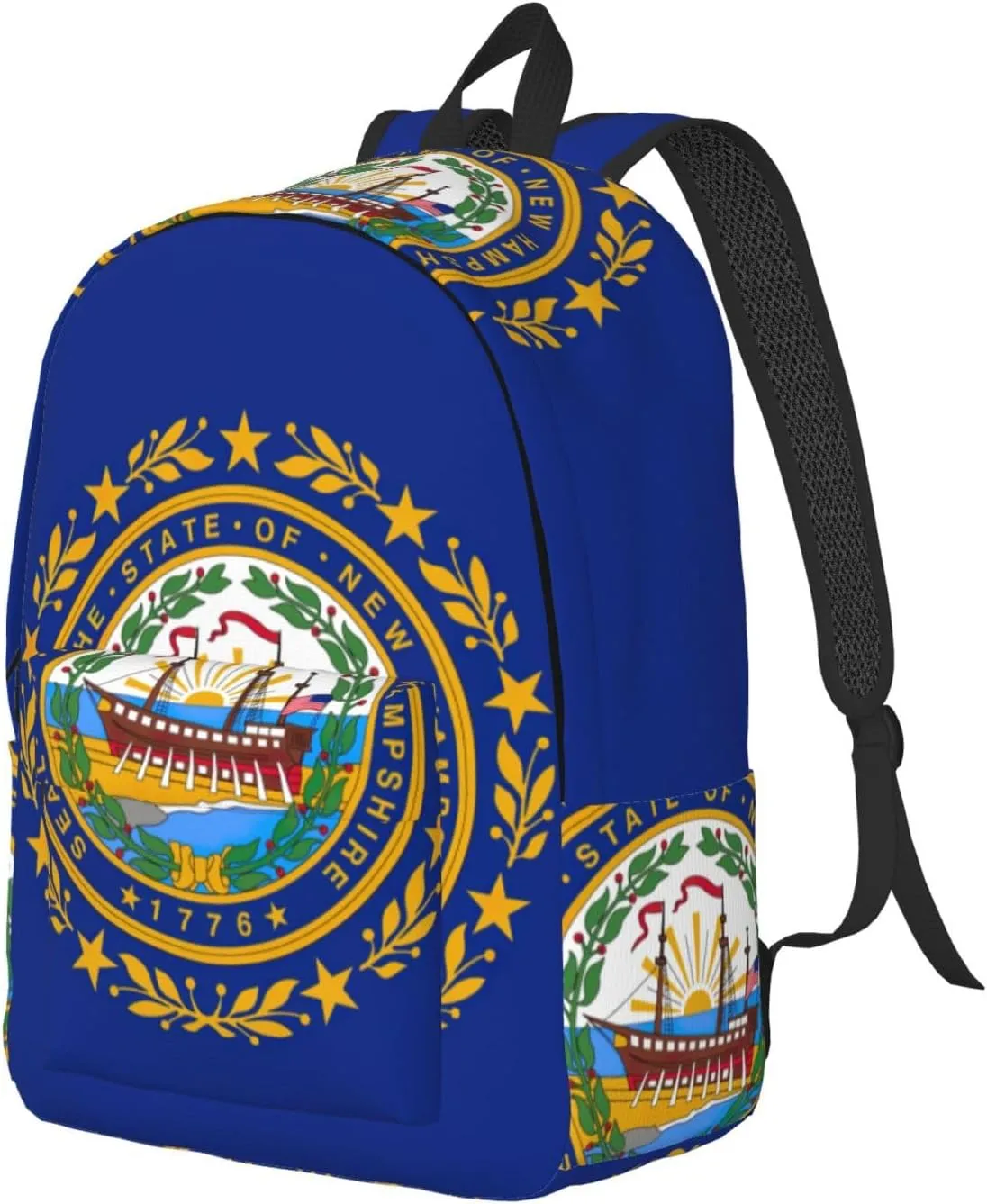 Canvas Fashions New Hampshire state flag Print Backpacks,Casual Lightweight Sports Rucksack Travel Multipurpose Bag