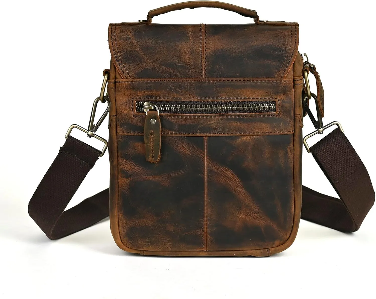 Canvas   Genuine Leather Travel A4 Tote Satchel Messenger Cross-body One Shoulder Bag For Men Male FB144