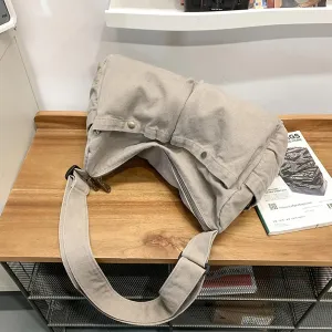 Canvas Messenger Bag Cute Crossbody Tote Bag Shoulder for Women Men for School Aesthetic Hobo with Multiple Pockets