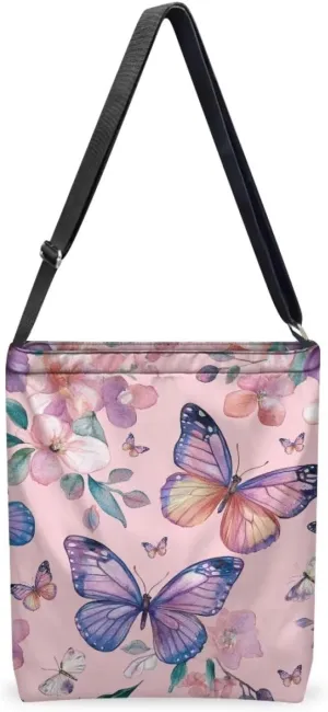Canvas Shoulder Bag Crossbody Travel Bags for Women Ladies Zipper Pocket Adsjuatble Shoulder Satchel Grocery Bag