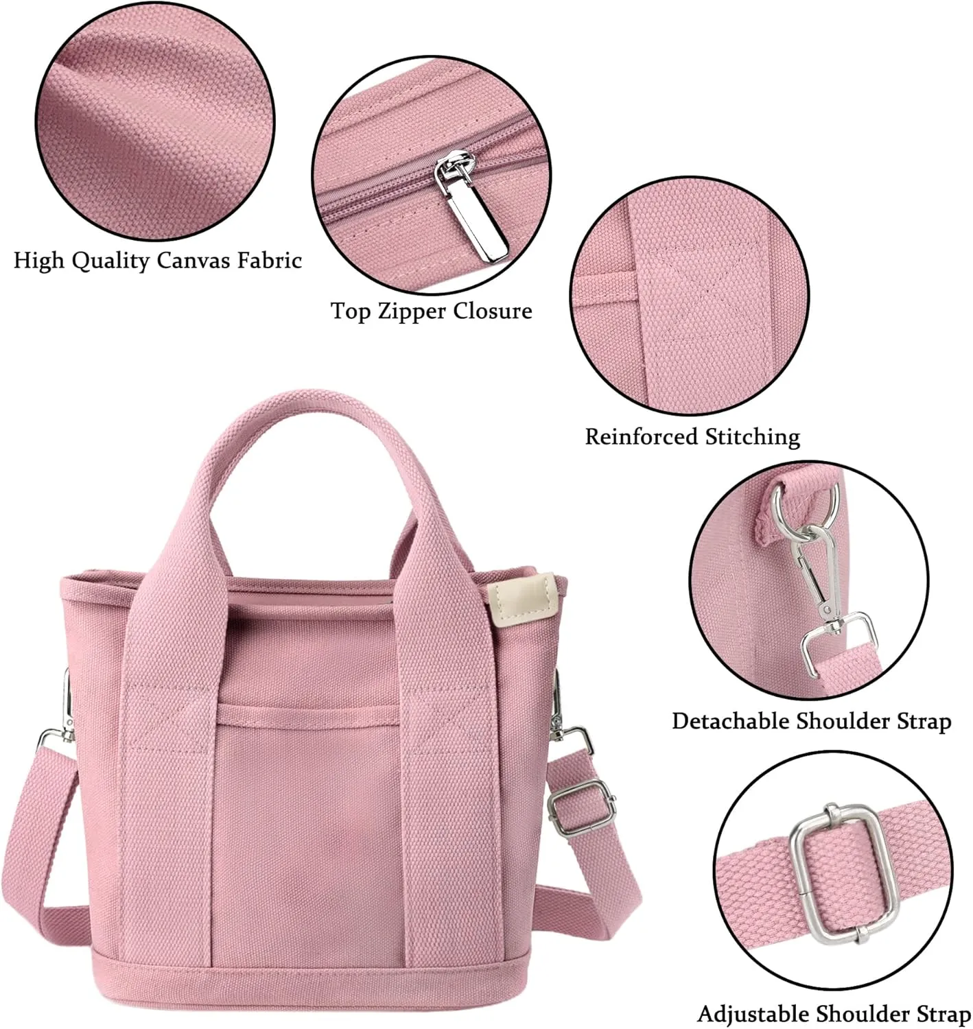 Canvas Tote Bag for Women Stylish Crossboy Handbag Casual Hobo Bag Top Handle Satchel with Multiple Pockets