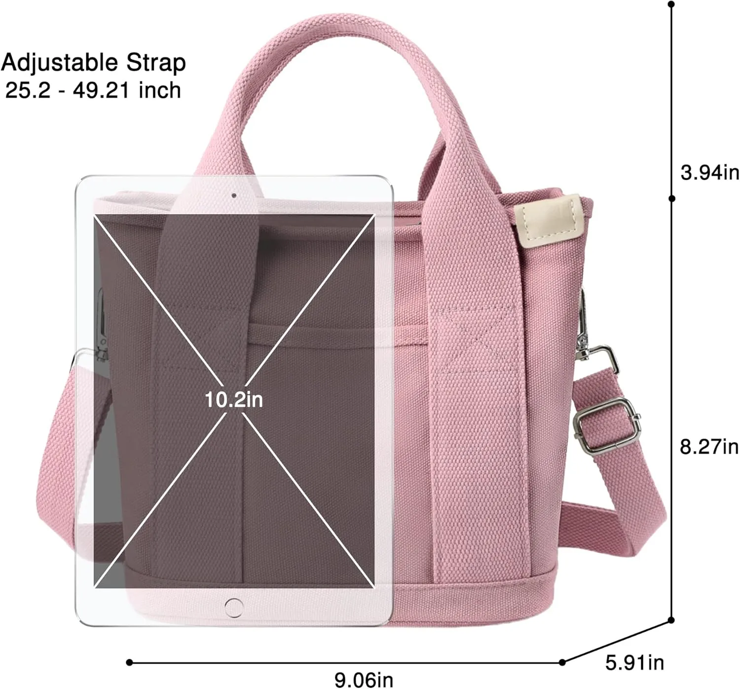 Canvas Tote Bag for Women Stylish Crossboy Handbag Casual Hobo Bag Top Handle Satchel with Multiple Pockets