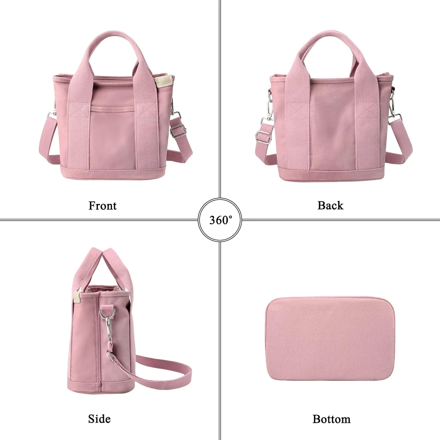Canvas Tote Bag for Women Stylish Crossboy Handbag Casual Hobo Bag Top Handle Satchel with Multiple Pockets