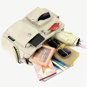 Canvas Tote Bag for Women with Multiple Pockets Handbag Large Crossbody Bag Everything Everyday Bag for Work Daily