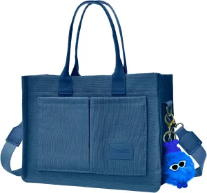Canvas Tote Bag for Women With Pockets, Laptop Work Crossbody Purses Everything Shoulder Tote Bag Everyday Satchel Handbags