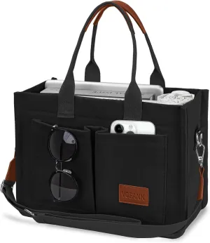 Canvas Tote Bag for Women with Pockets Large Crossbody Bag Satchel Bag Handbag Everything Everyday Bag for Work Daily