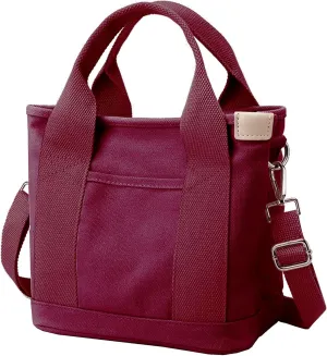 Canvas Tote Bag for Women,Small Totes Bags with Zipper Cute Crossbody Purse with Pockets Large Shoulder Handbag,2 Sizes