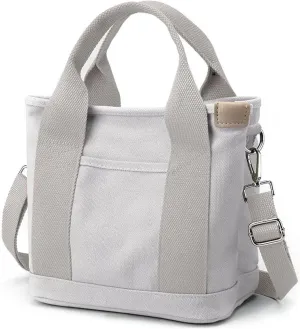 Canvas Tote Bag for Women,Small Totes Bags with Zipper Cute Crossbody Purse with Pockets Large Shoulder Handbag,2 Sizes