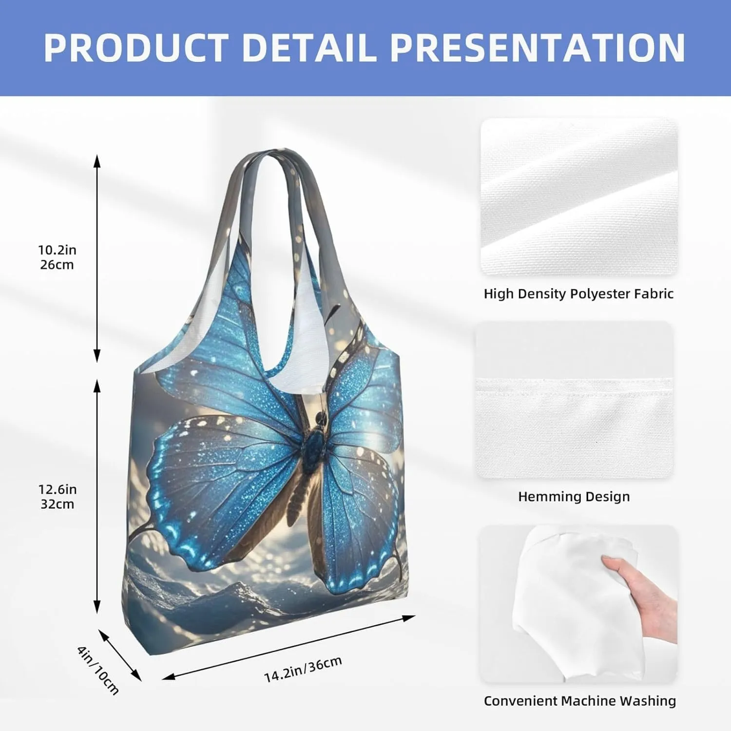 Canvas Tote Bag Lightweight Reusable Grocery Shopping Bag Brook Trout Fly Fishing Handbag for Women Men