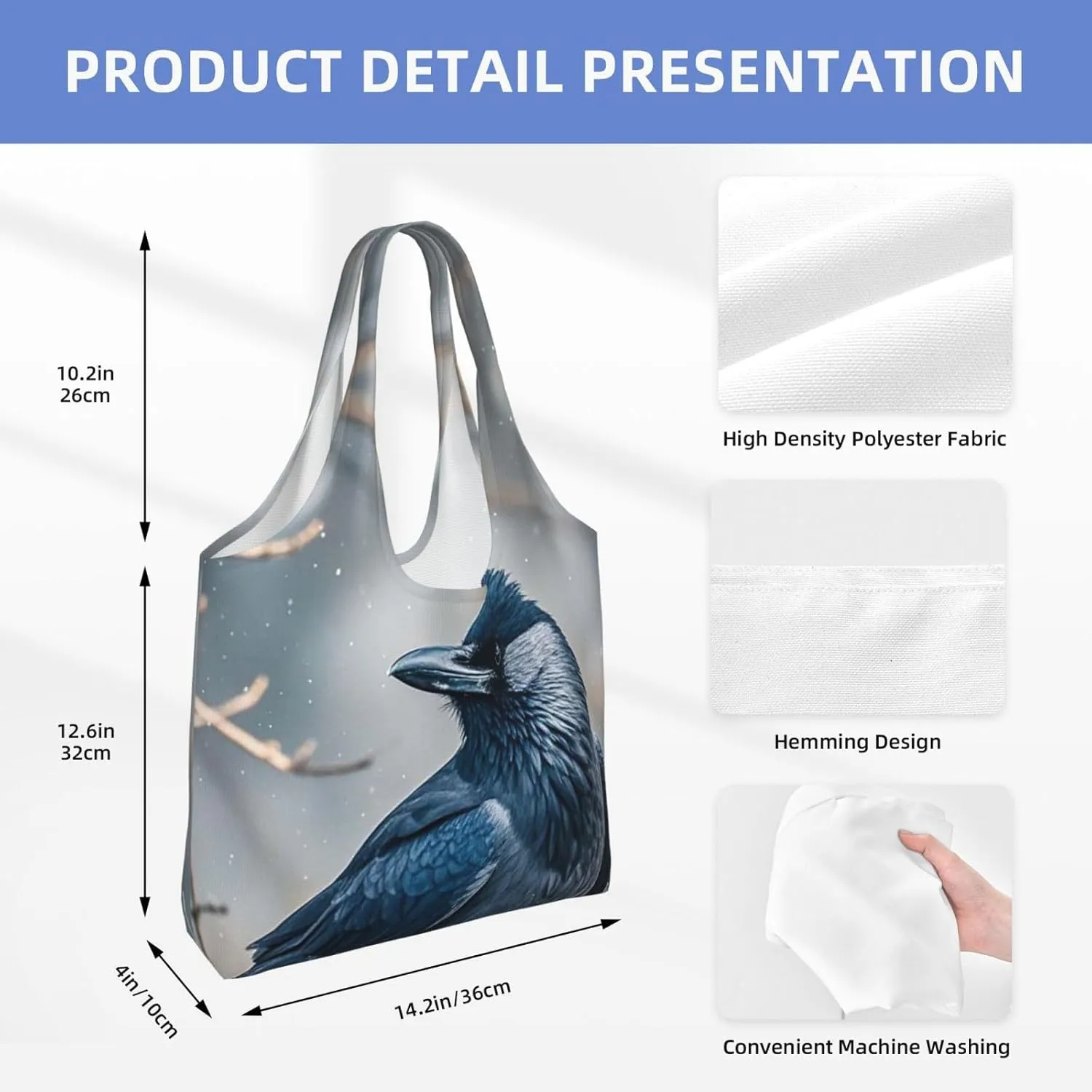 Canvas Tote Bag Lightweight Reusable Grocery Shopping Bag Brook Trout Fly Fishing Handbag for Women Men