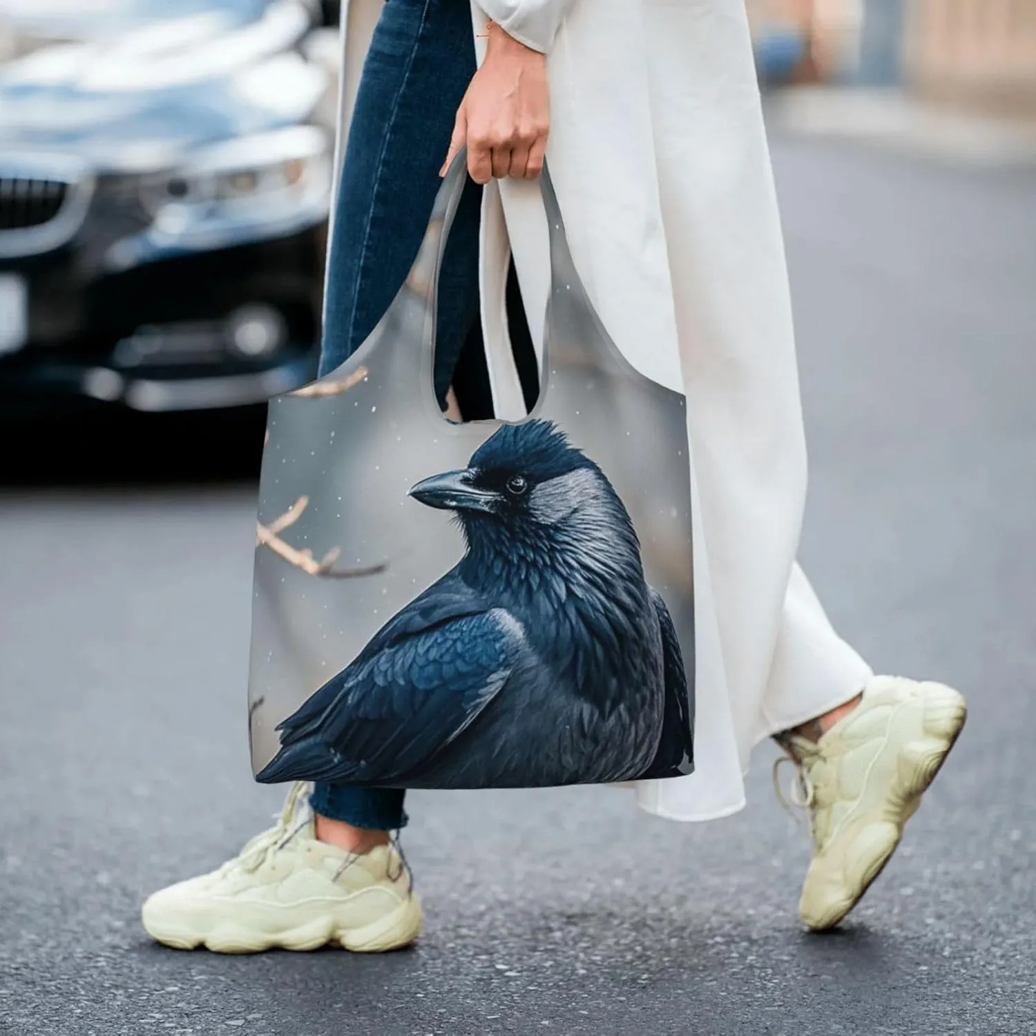 Canvas Tote Bag Lightweight Reusable Grocery Shopping Bag Brook Trout Fly Fishing Handbag for Women Men