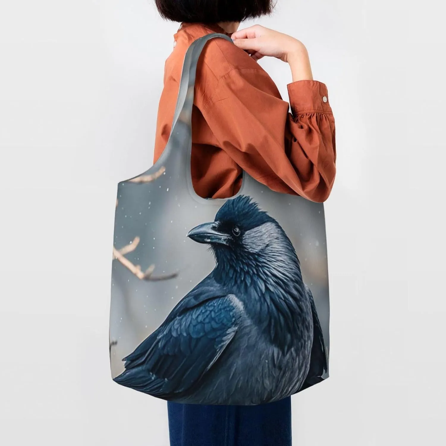 Canvas Tote Bag Lightweight Reusable Grocery Shopping Bag Brook Trout Fly Fishing Handbag for Women Men