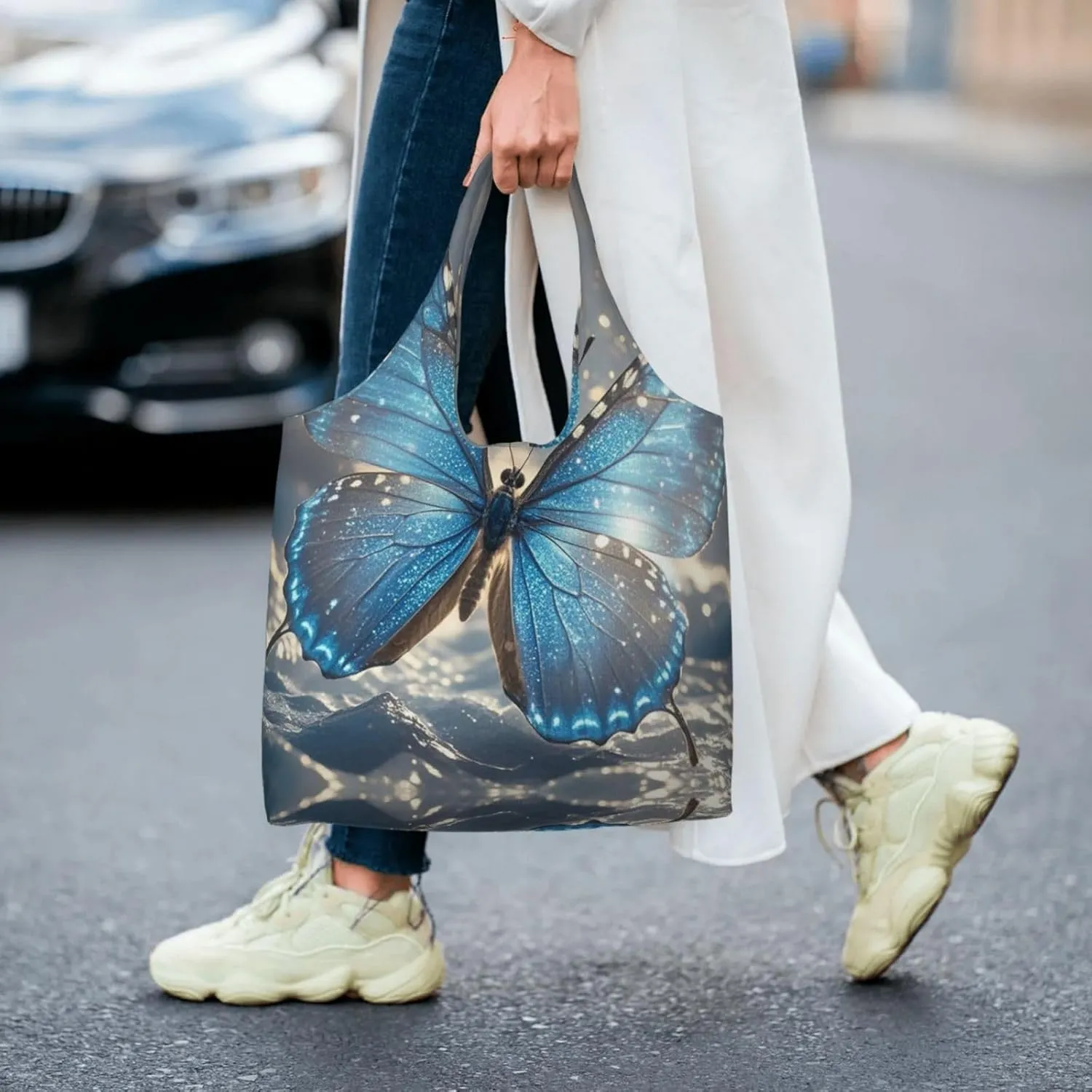 Canvas Tote Bag Lightweight Reusable Grocery Shopping Bag Brook Trout Fly Fishing Handbag for Women Men