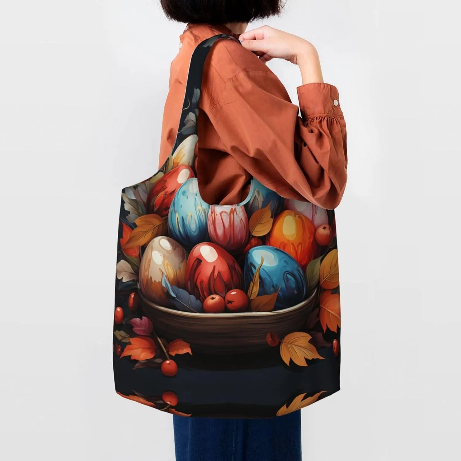 Canvas Tote Bag Lightweight Reusable Grocery Shopping Bag Golden Retriever Sunflower Handbag for Women Men