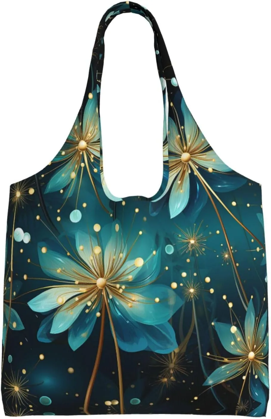 Canvas Tote Bag Lightweight Reusable Grocery Shopping Bag Golden Retriever Sunflower Handbag for Women Men