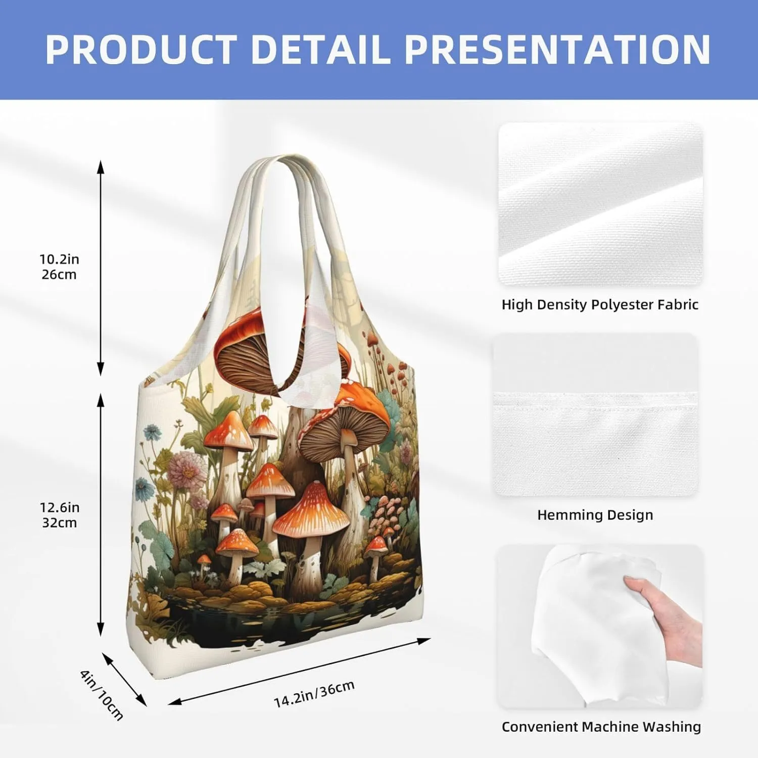 Canvas Tote Bag Lightweight Reusable Grocery Shopping Bag Golden Retriever Sunflower Handbag for Women Men