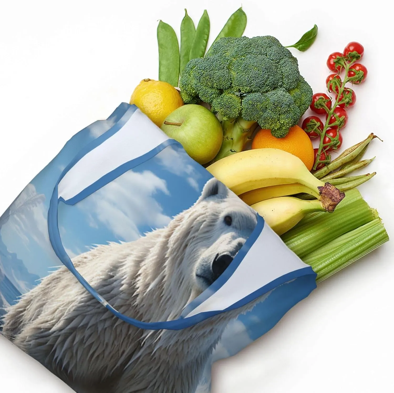 Canvas Tote Bag Lightweight Reusable Grocery Shopping Bag Rainbow Curve Handbag for Women Men