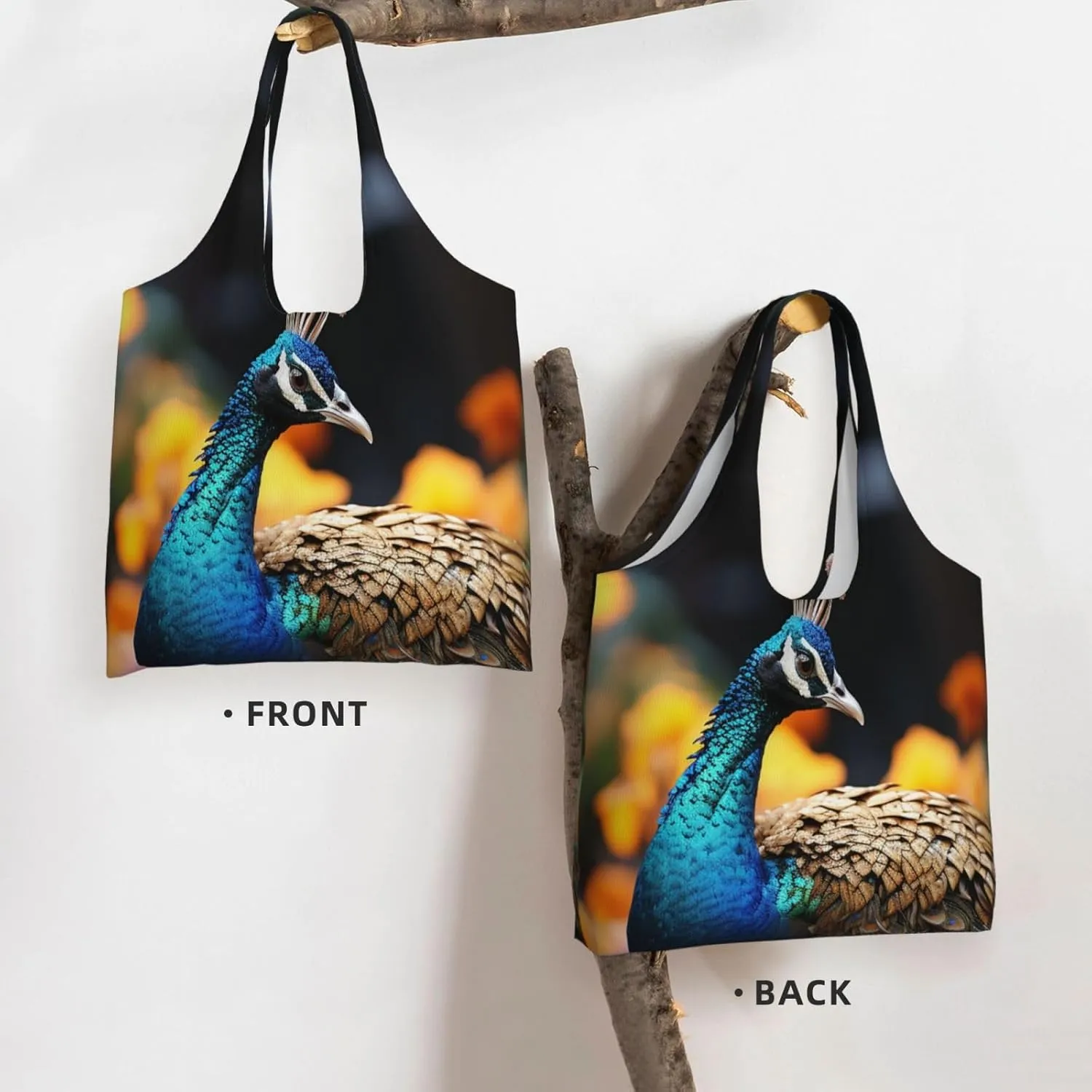 Canvas Tote Bag Lightweight Reusable Grocery Shopping Bag Rainbow Curve Handbag for Women Men