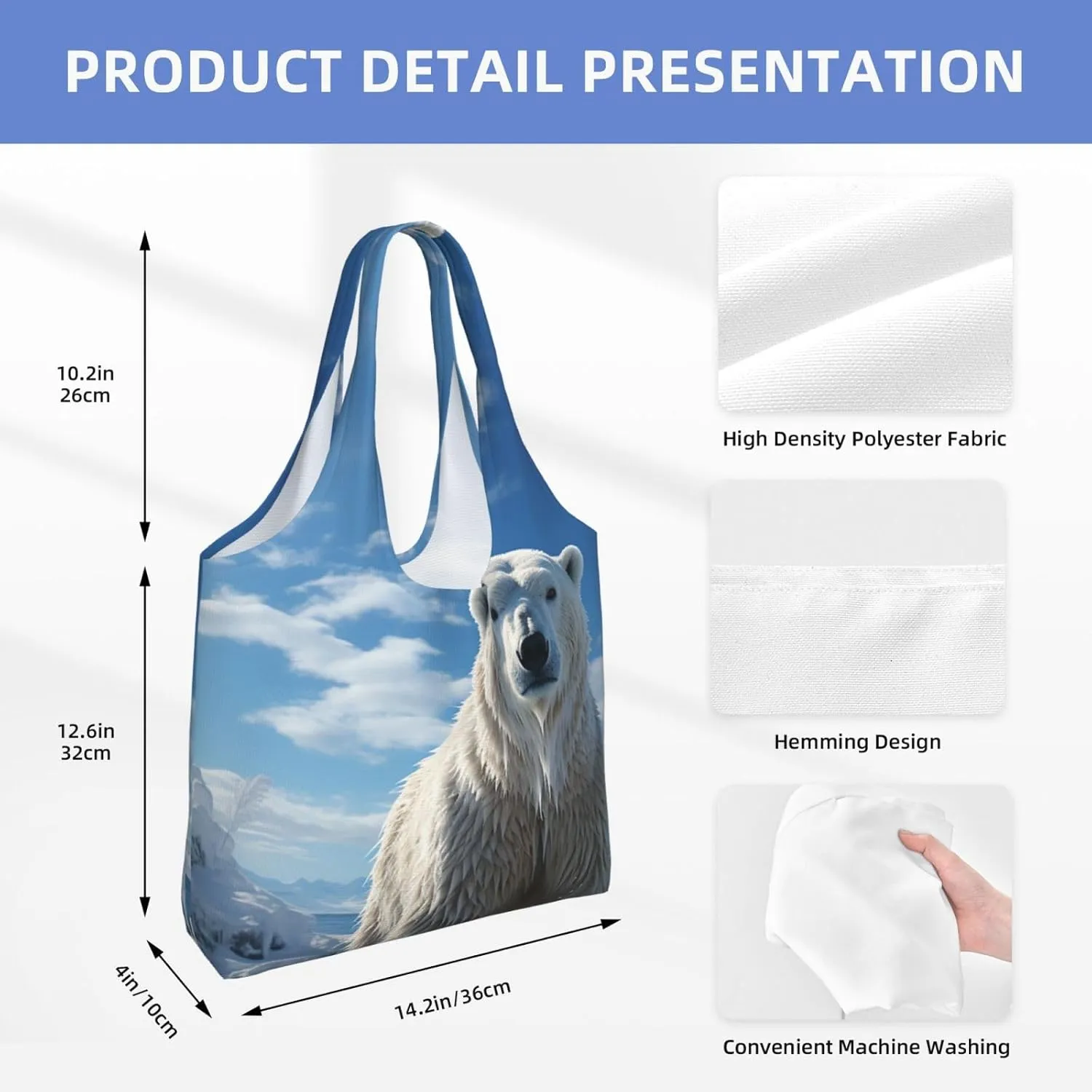 Canvas Tote Bag Lightweight Reusable Grocery Shopping Bag Rainbow Curve Handbag for Women Men