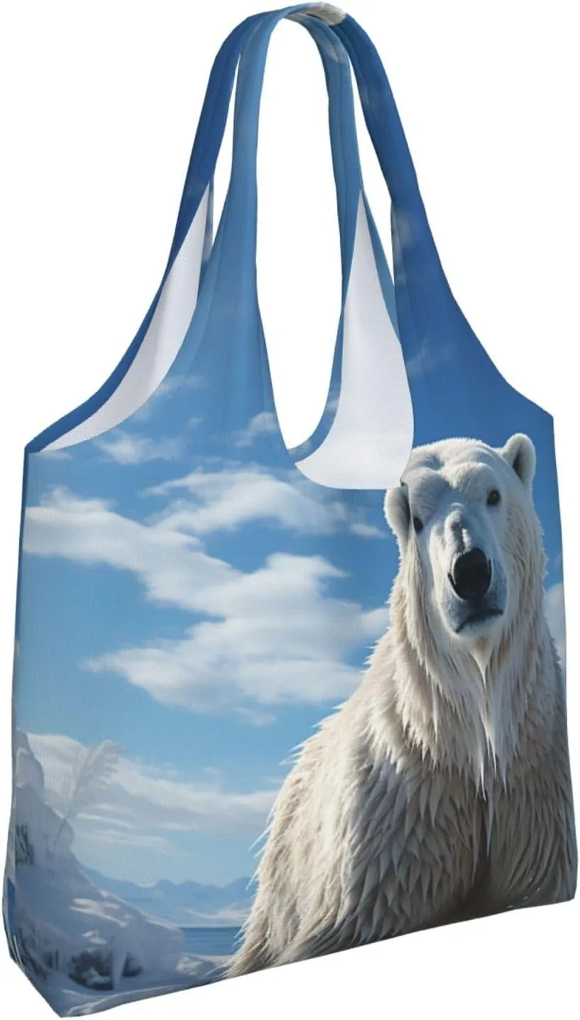Canvas Tote Bag Lightweight Reusable Grocery Shopping Bag Rainbow Curve Handbag for Women Men