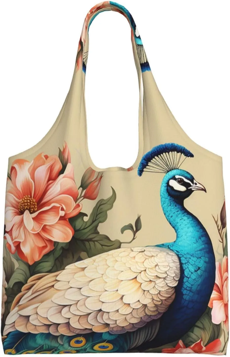 Canvas Tote Bag Lightweight Reusable Grocery Shopping Bag Rainbow Curve Handbag for Women Men