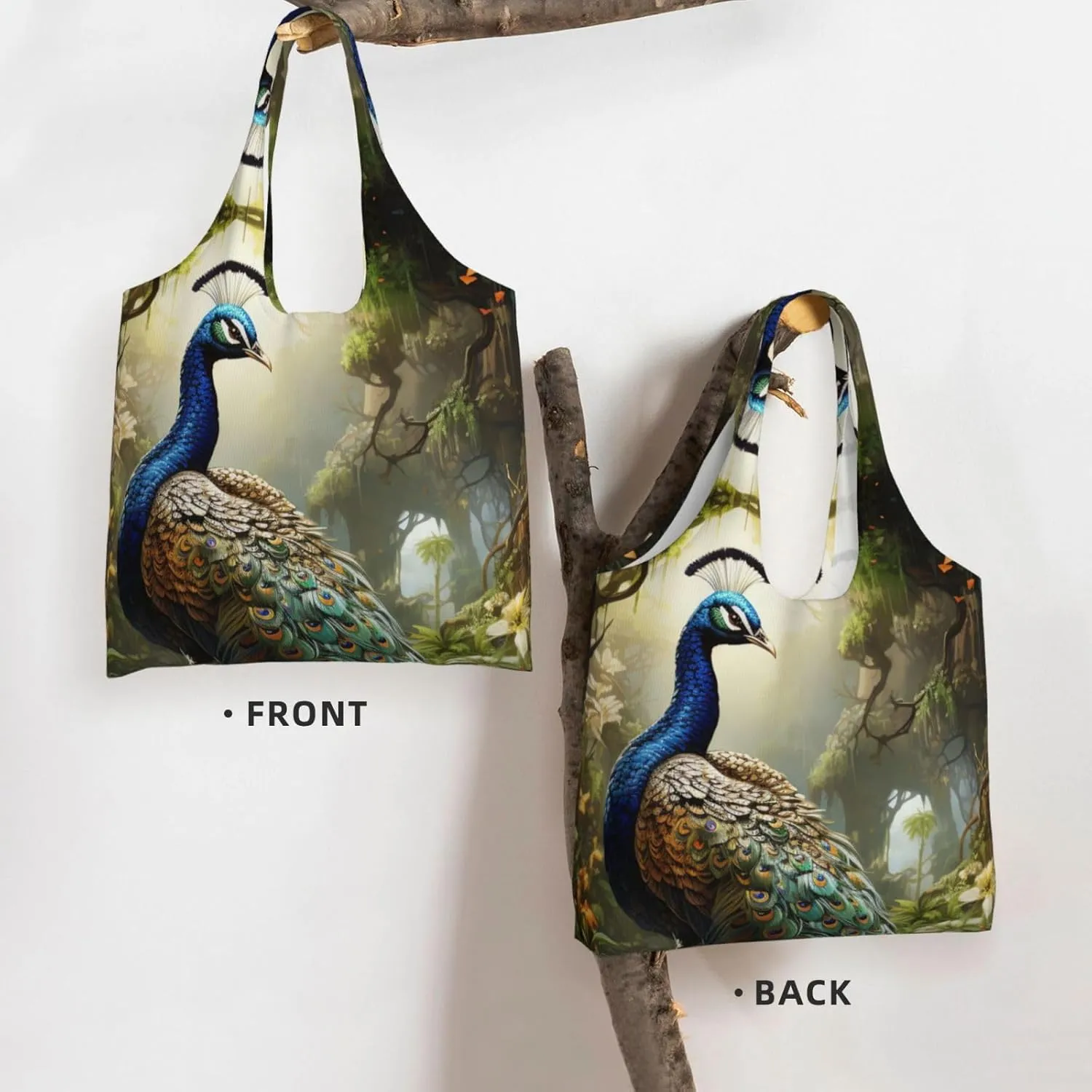 Canvas Tote Bag Lightweight Reusable Grocery Shopping Bag Rainbow Curve Handbag for Women Men