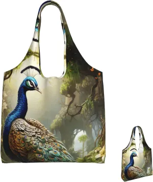 Canvas Tote Bag Lightweight Reusable Grocery Shopping Bag Rainbow Curve Handbag for Women Men