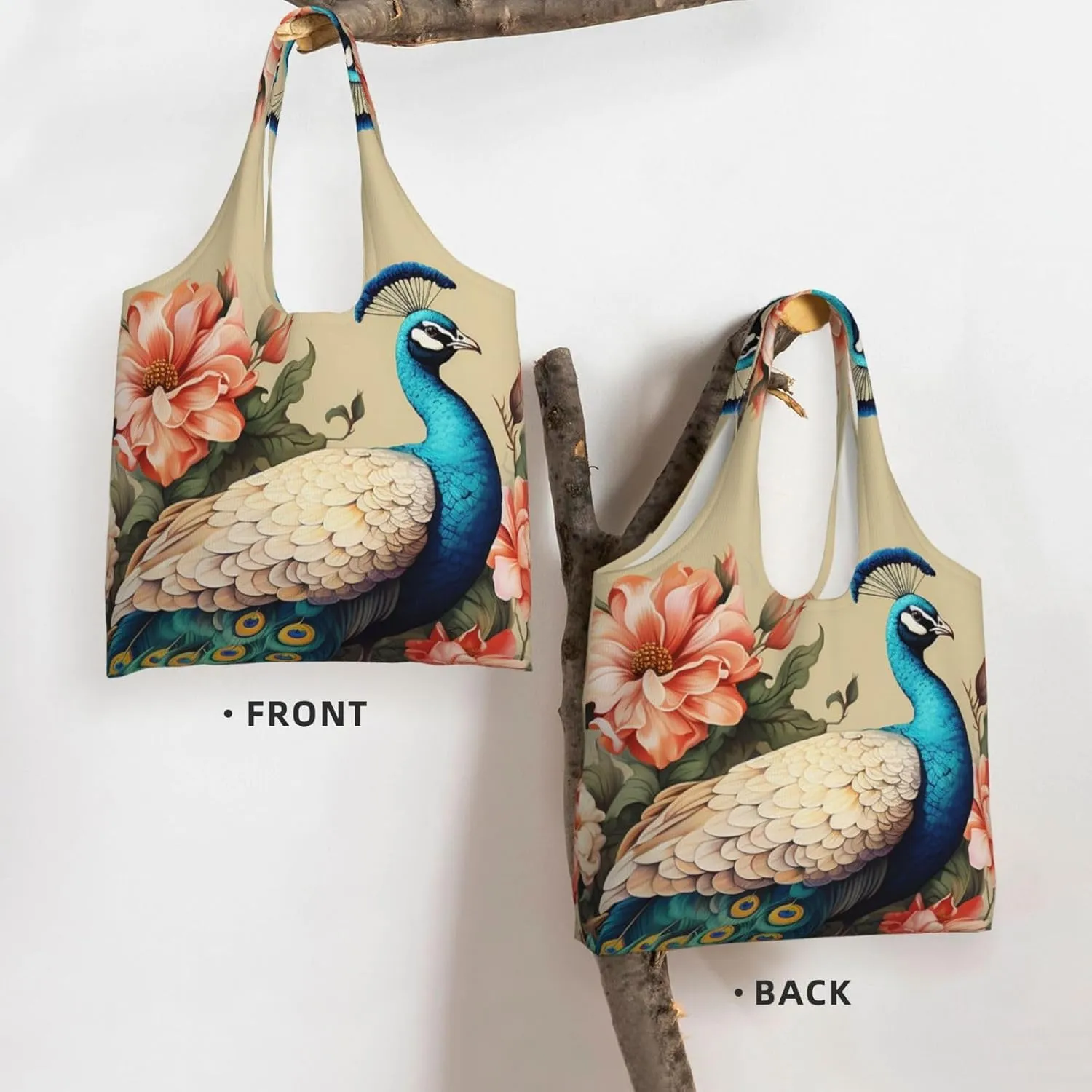 Canvas Tote Bag Lightweight Reusable Grocery Shopping Bag Rainbow Curve Handbag for Women Men