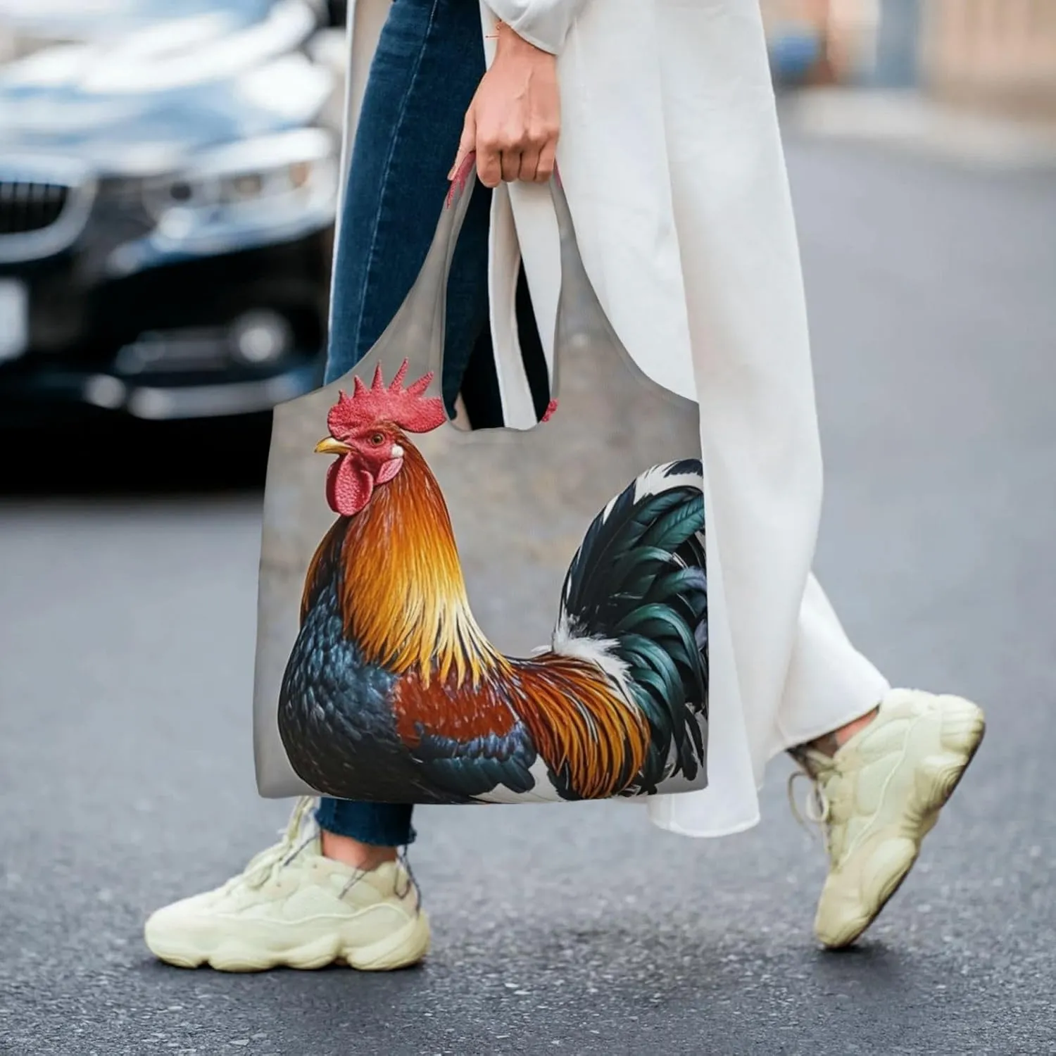 Canvas Tote Bag Lightweight Reusable Grocery Shopping Bag Sloth Sunflower Handbag for Women Men