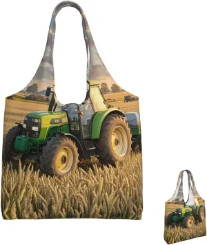 Canvas Tote Bag Lightweight Reusable Grocery Shopping Bag Tractor farm Handbag for Women Men