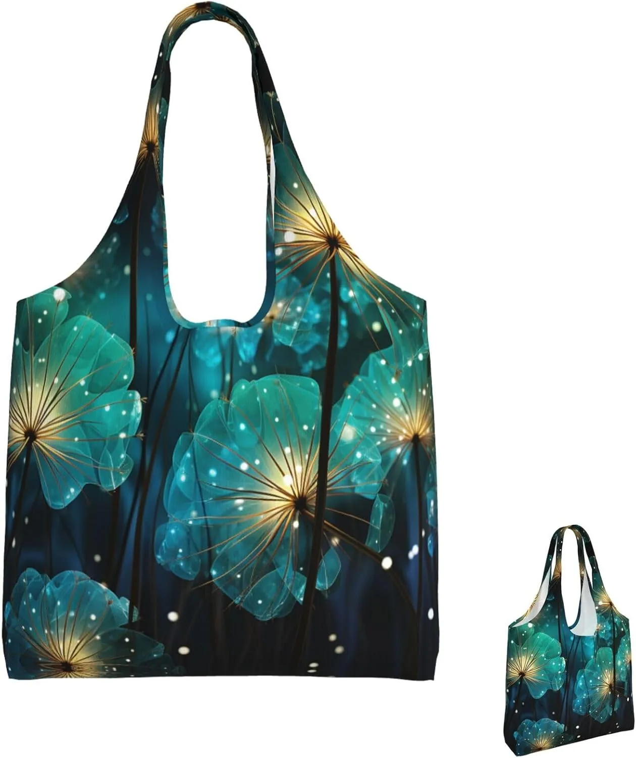 Canvas Tote Bag Lightweight Reusable Grocery Shopping Bag Waves Handbag for Women Men