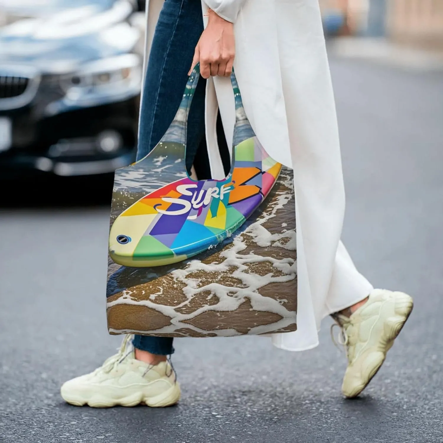 Canvas Tote Bag Lightweight Reusable Grocery Shopping Bag Wild Animals Tiger Handbag for Women Men