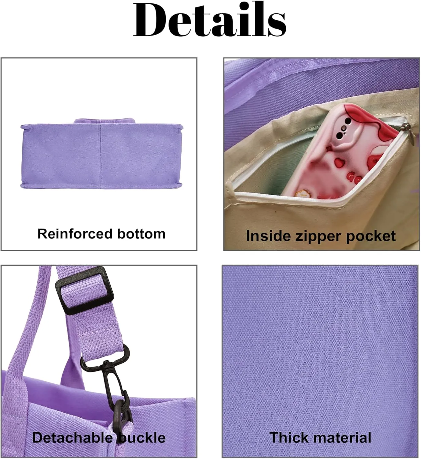Canvas Tote Bag Shoulder Handbags with Zipper Work Bags for Women Crossbody Bags Tote Bag with Compartments for Work