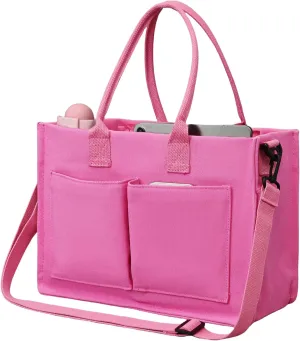 Canvas Tote Bag Shoulder Handbags with Zipper Work Bags for Women Crossbody Bags Tote Bag with Compartments for Work