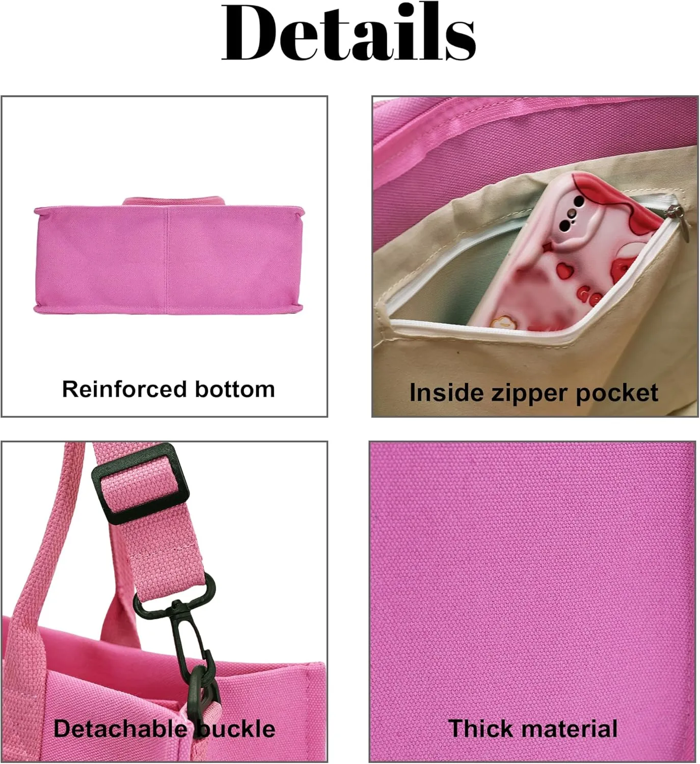 Canvas Tote Bag Shoulder Handbags with Zipper Work Bags for Women Crossbody Bags Tote Bag with Compartments for Work